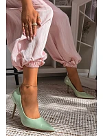 Klasické lakované lodičky z imitace kůže Zelené Odira