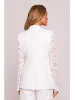 M865 Blejzr s krajkovými panely a jedním knoflíkem - ecru M865 Blejzr s krajkovými panely a jedním knoflíkem - ecru