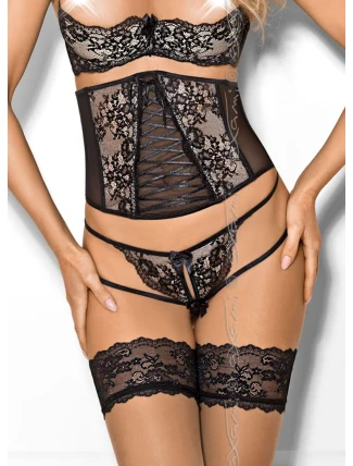 Podvazkový pás Peanut tarte V-7842 černo-béžová - Axami Podvazkový pás Peanut tarte V-7842 černo-béžová - Axami