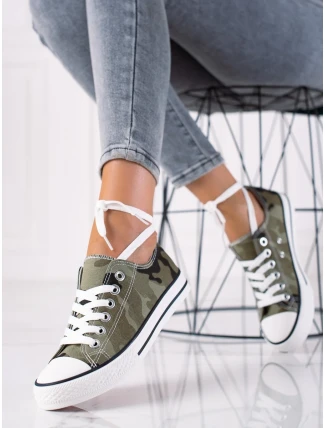 Luxusní tenisky zelené dámské bez podpatku Luxusní tenisky zelené dámské bez podpatku