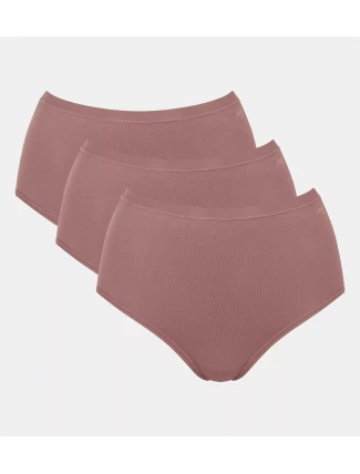 Dámské kalhotky GO Daily Cotton Highwaist 3P - BROWN - sv. hnědé 1141 - SLOGGI