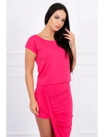 Asymetrické fuchsiové šaty