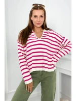 Pruhovaný svetr fuchsie Pruhovaný svetr fuchsie