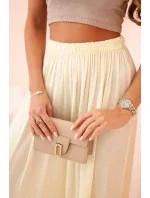 Široké dámské kalhoty z viskózy s elastickým pasem žluté Široké dámské kalhoty z viskózy s elastickým pasem žluté