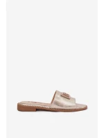 Dámské Sandály Na Plochém Podpatku S Ozdobou KV51-089 Zlaté