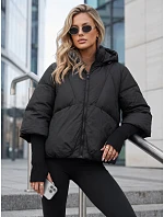 Dámská zimní prošívaná bunda s kapucí, černá, FashionStreet TY5826