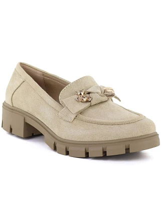 Dámské semišové polobotky s ornamentem béžové M.Daszynski MR23106