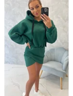 Zateplené šaty s obálkovým spodním dílem tmavě zelené Zateplené šaty s obálkovým spodním dílem tmavě zelené