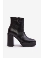 Dámské kůže na sloupu a platformě Laura Messi 2690 černé boty