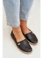 Elegantní Kožené Espadrilky Dámské Zazoo 10177 Černé