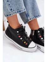 Kožené Vysoké Tenisky Dámské GOE RR2N4101 Černé