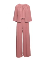 S397 Kombinéza s širokými rukávy a rozdělenými zády - růžová