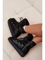 Dámské sněhule D.Franklin na platformě s kožešinou – černé