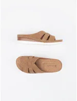 Pěkné dámské  nazouváky hnědé na klínku