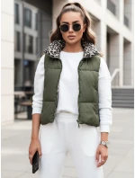 Dámská přechodná krátká prošívaná dvoucestná zelená vesta LEOVELLA FashionStreet TY5496 Dámská přechodná krátká prošívaná dvoucestná zelená vesta LEOVELLA FashionStreet TY5496