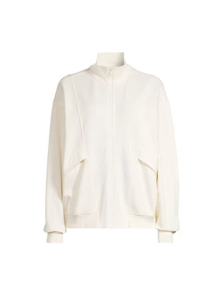 CASALL Pohodlný svetr na zip bílý CASALL Pohodlný svetr na zip bílý