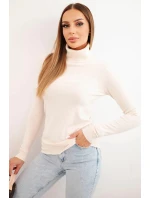Dámský svetr z viskózy s rolákem a dlouhým rukávem béžový