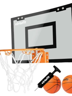 VIRTUFIT PRO MINI BASKETBALOVÁ DESKA SE 2 MÍČI A PUMPIČKOU - ČERNÁ