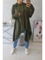 Halenka s rozšířenou spodní částí khaki Halenka s rozšířenou spodní částí khaki