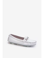 Bílé Dámské Kožené Mokasíny S Ozdobou S.Barski LR339 Bílé Dámské Kožené Mokasíny S Ozdobou S.Barski LR339