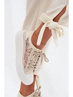 Dámské tenisky s krajkou na platformě Lee Cooper LCW-26-44-4481 Béžové Dámské tenisky s krajkou na platformě Lee Cooper LCW-26-44-4481 Béžové