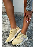 Dámské Sportovní Sneakersy z Přírodního Semiše Žluté Lovey Dámské Sportovní Sneakersy z Přírodního Semiše Žluté Lovey