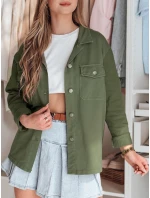 Dámská košilová bunda oversize OVERBOR khaki FashionStreet TY4889
