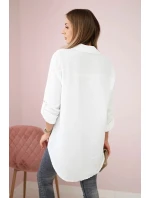 Bavlněná mušelínová košile oversize bílý