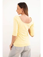 Halenka kulatý výstřih žlutá Halenka kulatý výstřih žlutá