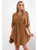 Šaty se zapínáním na knoflíky30112 tmavě hnědé - Kesi Šaty se zapínáním na knoflíky30112 tmavě hnědé - Kesi