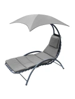 BERGAMO SEDÁTKO K BAZÉNU S PARAZÉNEM 200x125x180CM ŠEDÉ