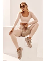 Kožené sportovní boty na platformě Maciejka 06191-10 Bežové