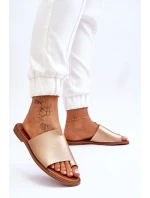 Dámské kožené žabky zlato Amite