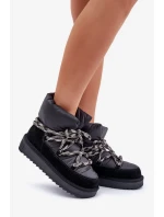 Semišové dámské sněhule s hrubým šněrováním D.Franklin DFSH375003 Černé Semišové dámské sněhule s hrubým šněrováním D.Franklin DFSH375003 Černé