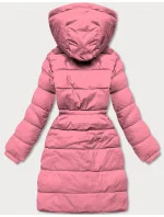 Růžová péřová dámská zimní bunda (CAN-865)