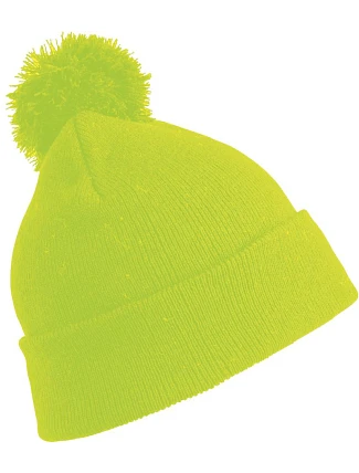 Result Headwear RC 028X Pletená čepice s bambulí 28.028X fluorescent yellow