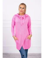 Svetr s obálkou dole světle růžový