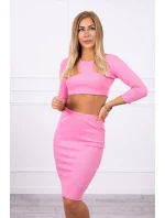 Souprava halenky a sukně světle růžová Souprava halenky a sukně světle růžová