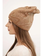 Dámská zimní čepice z vlny s dvojitým ohrnovacím lemem K426 oranžová