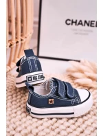 Dětské Tenisky Na Suchý Zip BIG STAR HH374201 Tmavě Modré