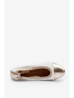 Zazoo 2890 Kožené baleríny bílo-zlaté Zazoo 2890 Kožené baleríny bílo-zlaté