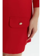 K148 Trapézové šaty - červené K148 Trapézové šaty - červené