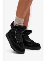Dámské sněhule na platformě s kožešinkou Big Star – černé