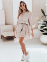 Letní mušelínové šaty LYVONNE light beige FashionStreet EY2615