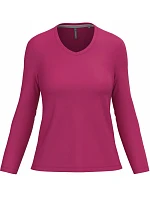 Kariban K 382 Dámské tričko do V s dl. rukávem 20.K382 fuchsia