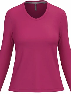 Kariban K 382 Dámské tričko do V s dl. rukávem 20.K382 fuchsia