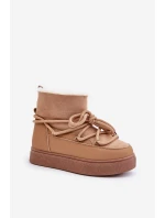 Dámské Sněhule Na Platformě Zateplené Kožíškem Camel Aziara