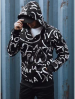 Pánská mikina na zip s kapucí černá FashionStreet BX5809