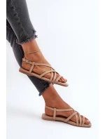 Ploché dámské sandály Big Star NN274012 Beige