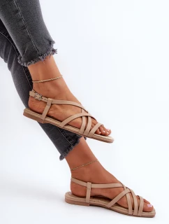 Ploché dámské sandály Big Star NN274012 Beige